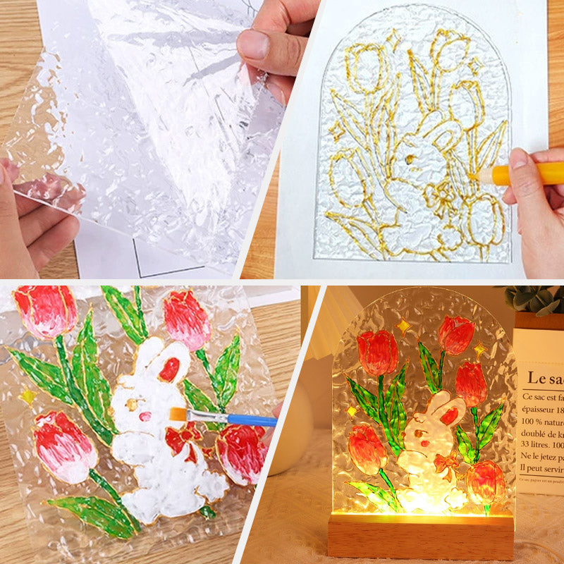 🌷Uudet tuotteet🔥Itsemaalatut Läpinäkyvät Lampunvarjostimet Yövaloille（🤩49% OFF）