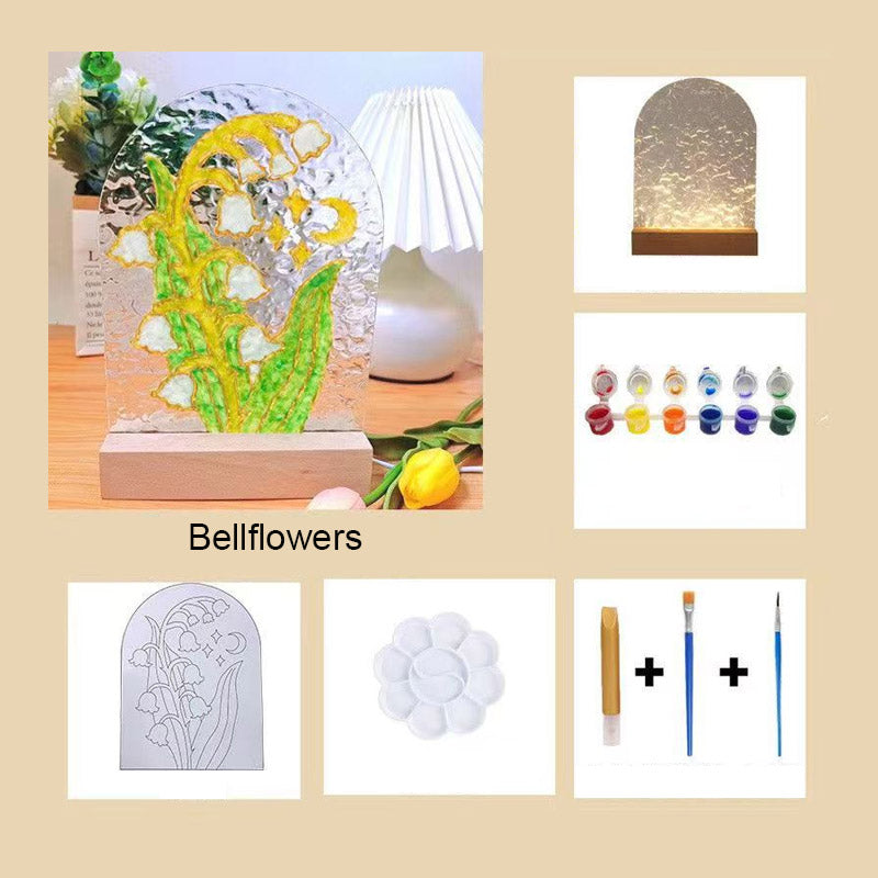 🌷Uudet tuotteet🔥Itsemaalatut Läpinäkyvät Lampunvarjostimet Yövaloille（🤩49% OFF）