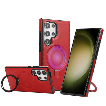 Magneettisesti ladattava nahkainen matkapuhelimen kotelo Samsungille