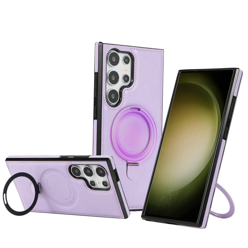 Magneettisesti ladattava nahkainen matkapuhelimen kotelo Samsungille