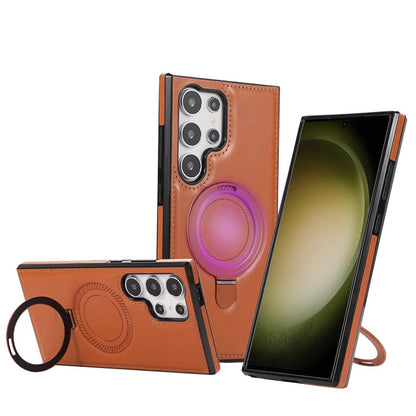 Magneettisesti ladattava nahkainen matkapuhelimen kotelo Samsungille