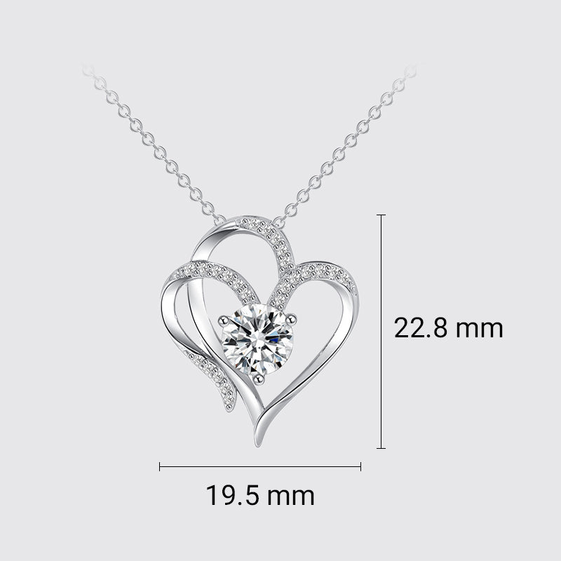 💎Elegantti ainutlaatuinen kaksinkertainen sydän riipus Zirkonia kaulakoru💖