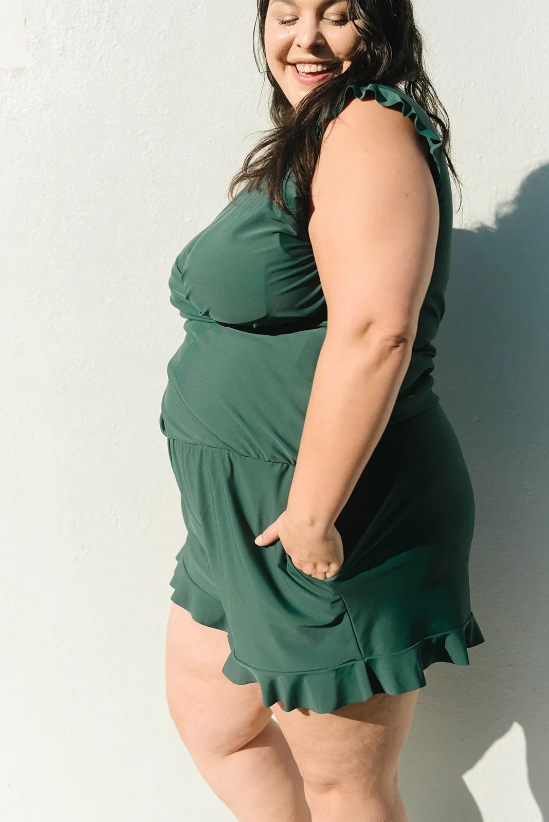 Viimeinen päivä edistäminen 49% POIS Uima Romper Sisäänrakennettu rintaliivit Irrotettava rintaliivit kuppi