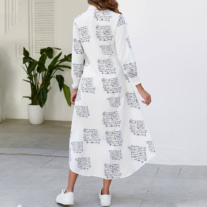 🌸Naisten Elegantti Pitkä Napitettu Paitamekko