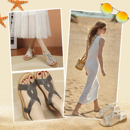 Ylellinen Rhinestone Sandaalit luistamaton pehmeä pohja