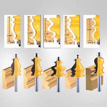 Puutyö jyrsinpää, jonka varsi on 1/2 tuumaa