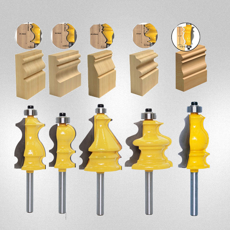 Puutyö jyrsinpää, jonka varsi on 1/2 tuumaa