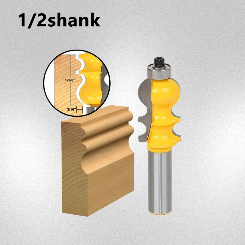 Puutyö jyrsinpää, jonka varsi on 1/2 tuumaa