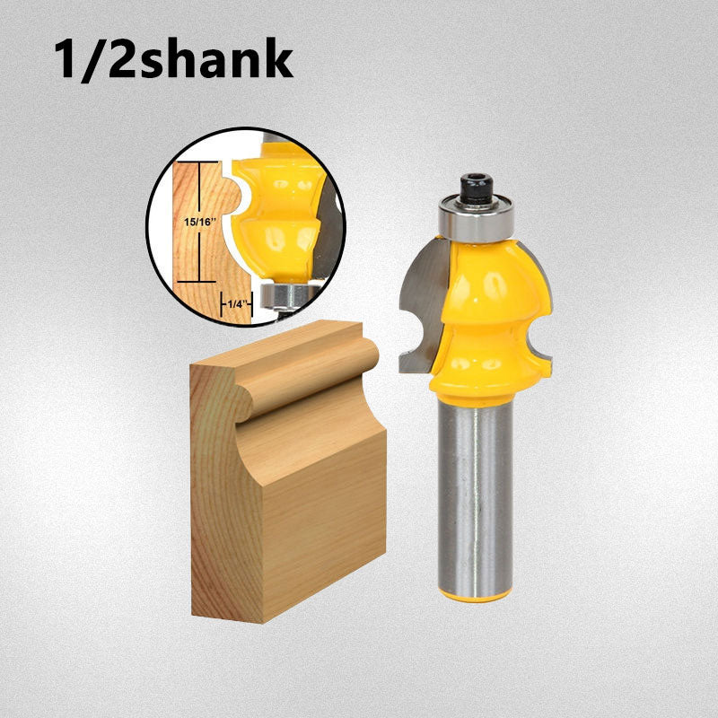 Puutyö jyrsinpää, jonka varsi on 1/2 tuumaa