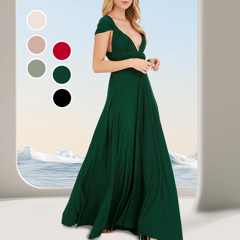💕Naisten Seksikäs Elegantti Monipuolinen Kietaisumekko Selkätön Pitkä Mekko