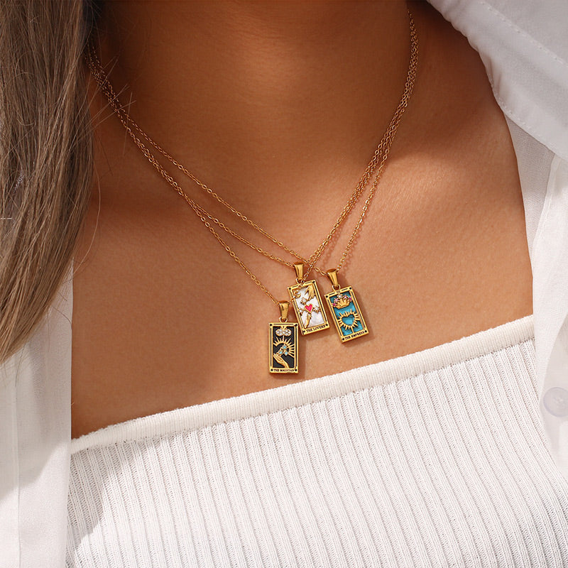 💫Vintage Zirkonia Tarot Kaulakoru