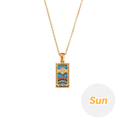 💫Vintage Zirkonia Tarot Kaulakoru
