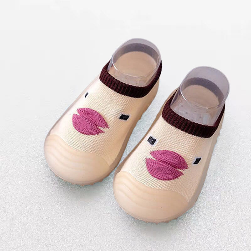 Neulottu hengittävä vauvan kenkä pehmeällä kumipohjalla