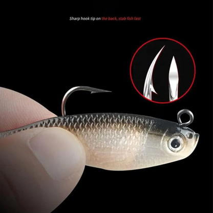 Jig Head Soft Fishing Lure kanssa meloa hännän - 5 KPL sarja