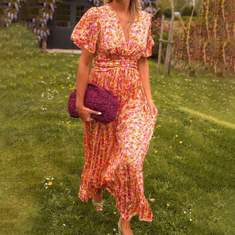 Naisten Suloinen Vintage-kukkamekko