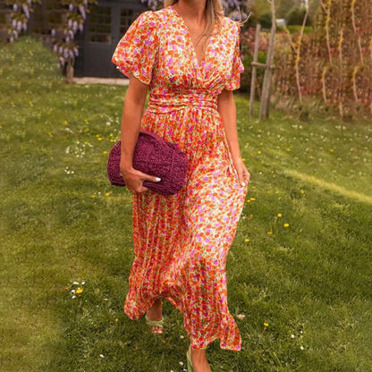 Naisten Suloinen Vintage-kukkamekko