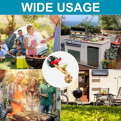 Propaanin täyttökulmasovitin, jossa on mittari