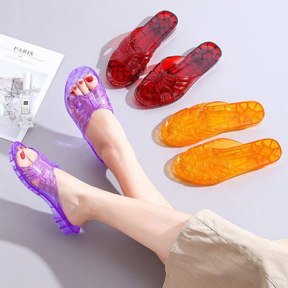 Naisten liukumaton hajunkestävä kristalli hyytelö-sandaalit