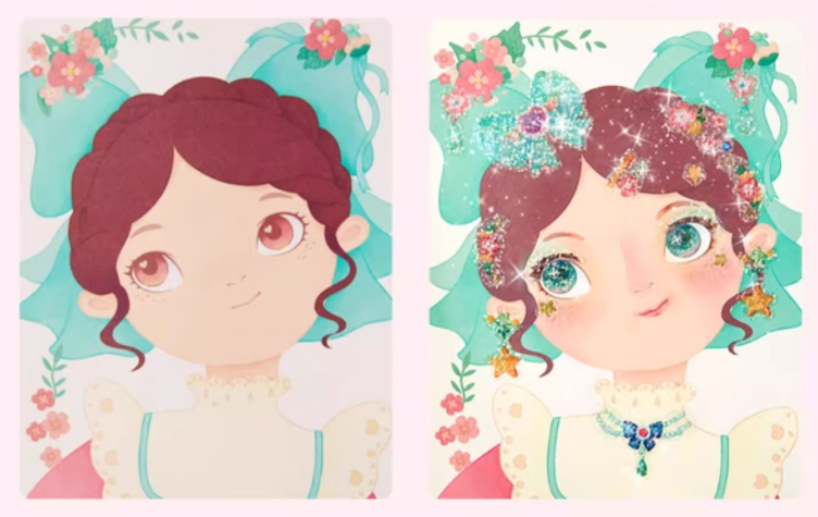 Fantasia 3-in-1 Prinsessan Pukeutumis- ja Meikkipeli Setti