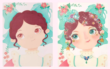 Fantasia 3-in-1 Prinsessan Pukeutumis- ja Meikkipeli Setti