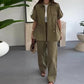 Naisten Workwear Drawstring Casual Cargo 2-osainen setti