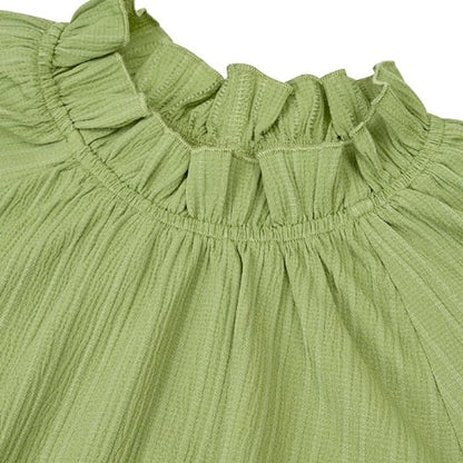 Naisten Syksyn Kiinteä Röyhelöinen Pitkähihainen Jacquard Toppi