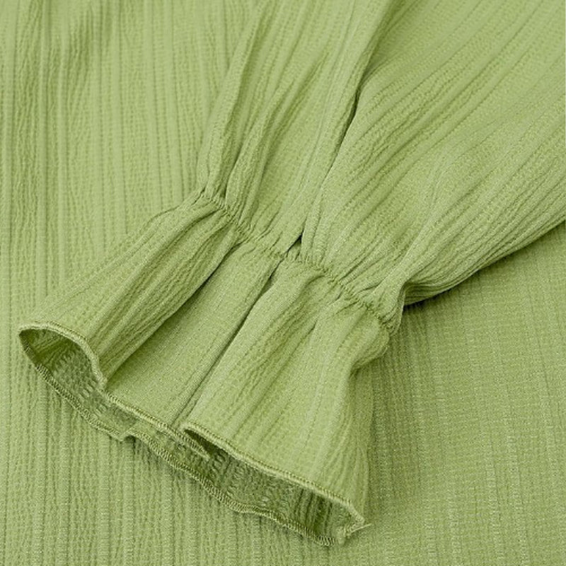 Naisten Syksyn Kiinteä Röyhelöinen Pitkähihainen Jacquard Toppi