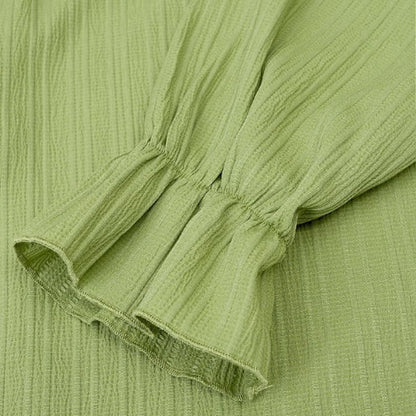 Naisten Syksyn Kiinteä Röyhelöinen Pitkähihainen Jacquard Toppi