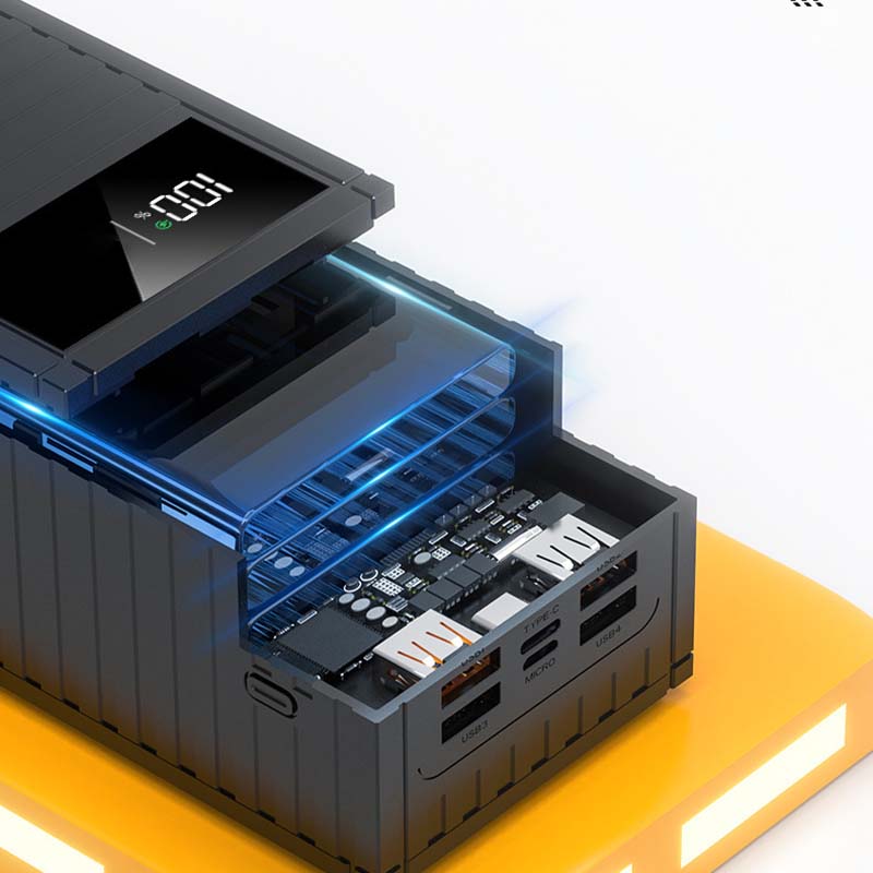 Pikalataava tehopankki digitaalisella näytöllä