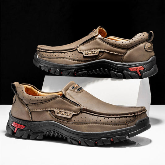 Miesten kestävästä nahasta valmistetut slip-on loaferit