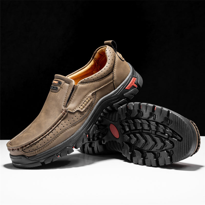 Miesten kestävästä nahasta valmistetut slip-on loaferit