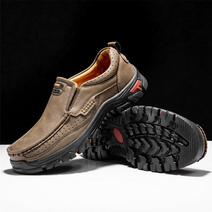 Miesten kestävästä nahasta valmistetut slip-on loaferit
