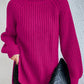 Puuvilla Turtleneck Raglan hihat Split Hem villapaita