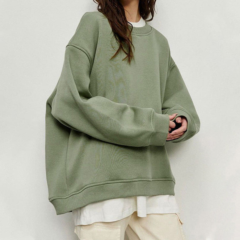 Ylisuuri Yksivärinen Pyöreäkauluksinen Collegepaita