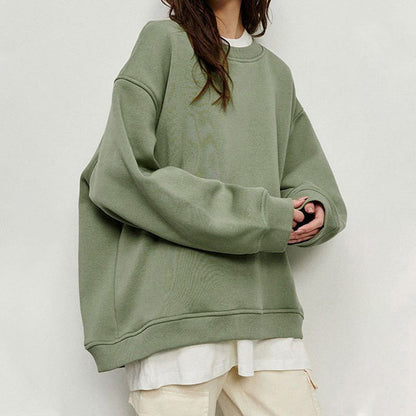 Ylisuuri Yksivärinen Pyöreäkauluksinen Collegepaita