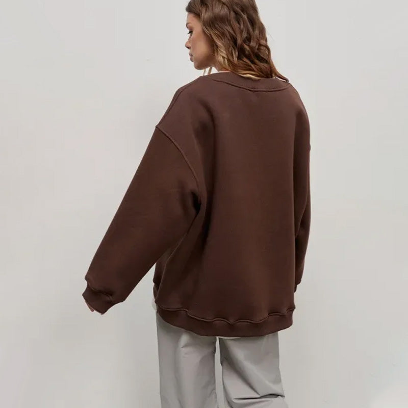 Ylisuuri Yksivärinen Pyöreäkauluksinen Collegepaita