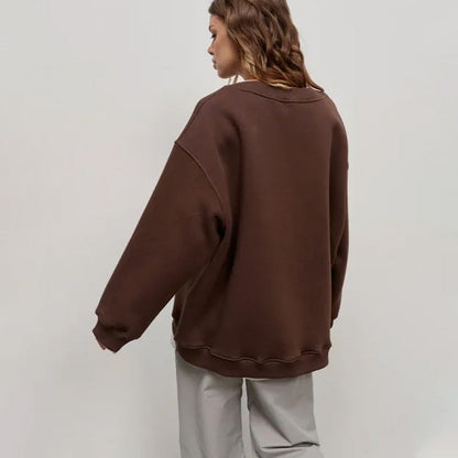 Ylisuuri Yksivärinen Pyöreäkauluksinen Collegepaita