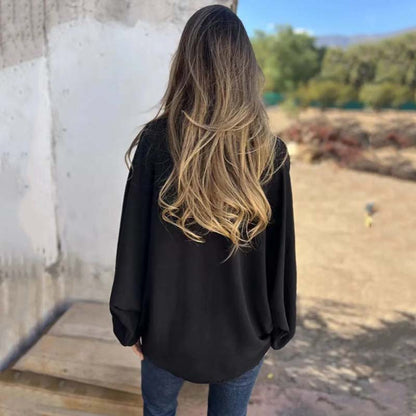 Syksyn alennusmyynti🍂Elegantti yksivärinen nappipaita naisille