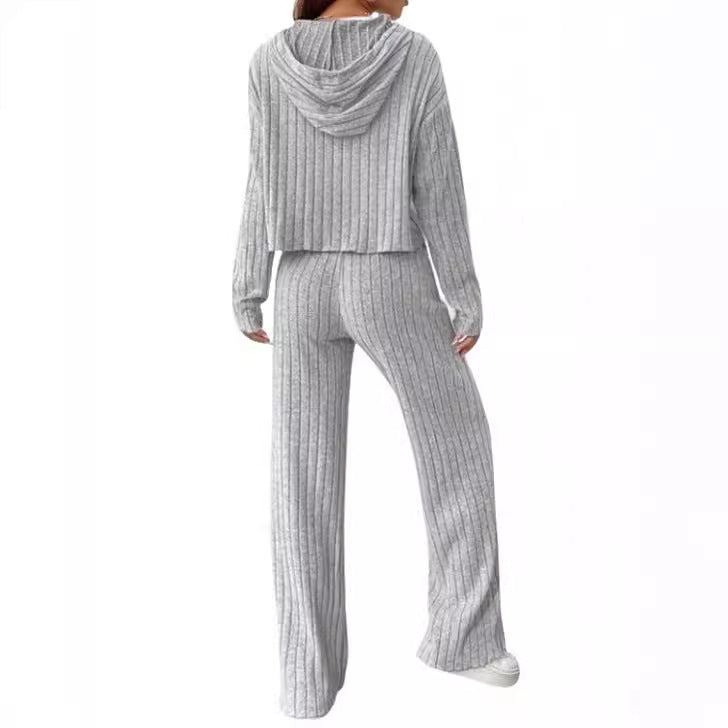 Väljä Hupullinen Neulepusero Setti