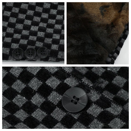 Trendikäs ruudullinen lämmin miesten takki, jossa on taskut