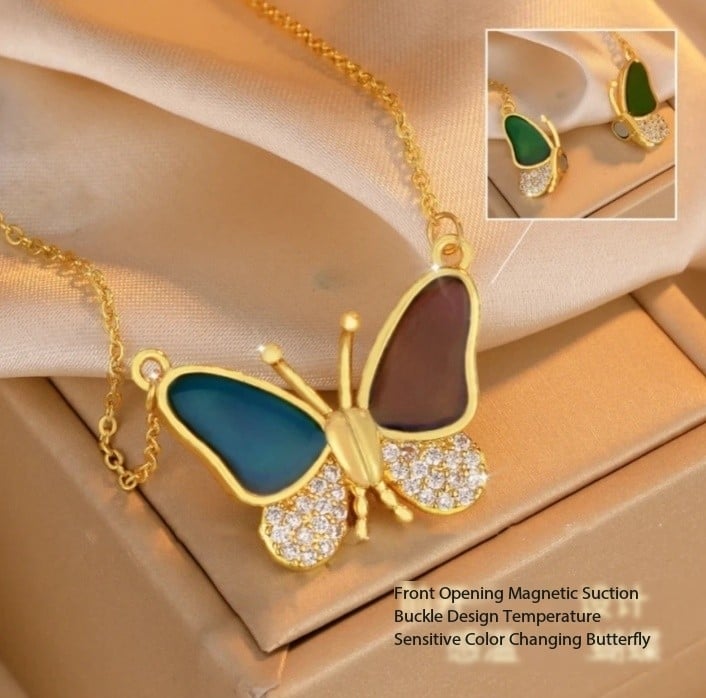 Hot Sale🔥Magneettinen Gradientti jalokivi Butterfly kaulakoru