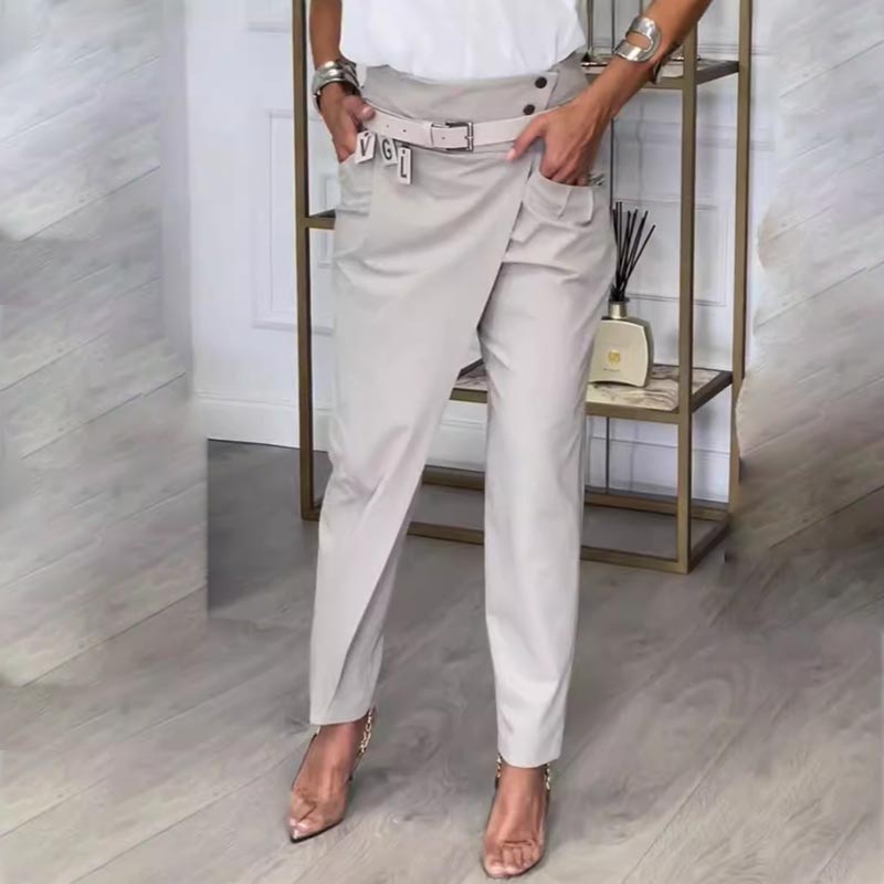 👖Naisten yksiväriset epäsäännölliset vapaa-ajan housut