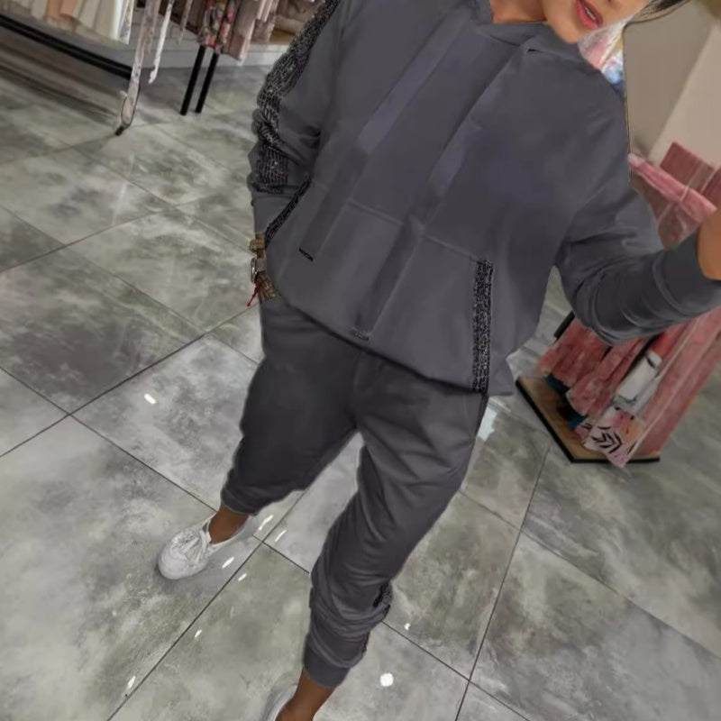 Uudet tulokkaat 40% pois🔥Naisten kiristysnauha hupullinen topit ja housut 2-osainen setti