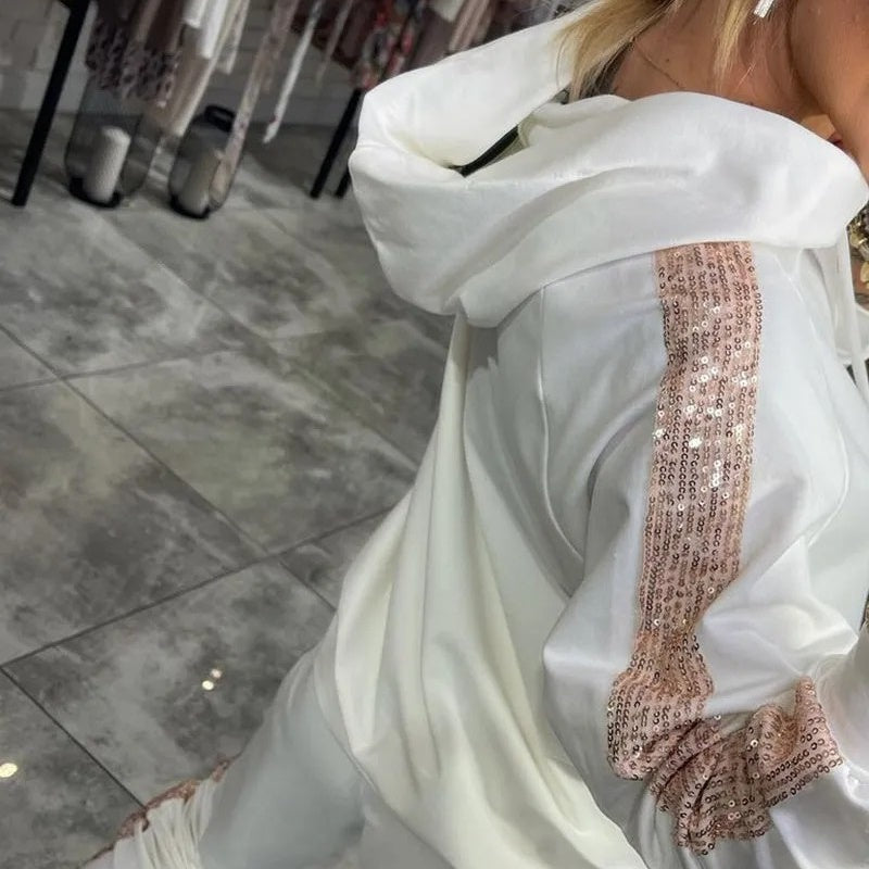 Uudet tulokkaat 40% pois🔥Naisten kiristysnauha hupullinen topit ja housut 2-osainen setti