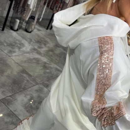 Uudet tulokkaat 40% pois🔥Naisten kiristysnauha hupullinen topit ja housut 2-osainen setti