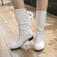👢Naisten Lace-Up Chunky Heel Mid-Calf saappaat