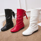 👢Naisten Lace-Up Chunky Heel Mid-Calf saappaat