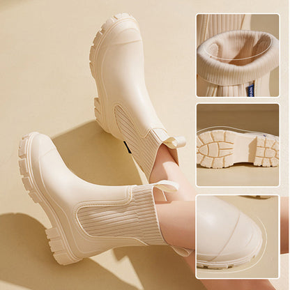 Vesitiiviit Liukumattomat Paksupohjaiset Keskipitkät Saappaat