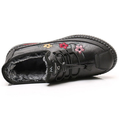 Nahka turkis mokasiinit naiset loaferit iäkkäille naisille pehmeä lämmin