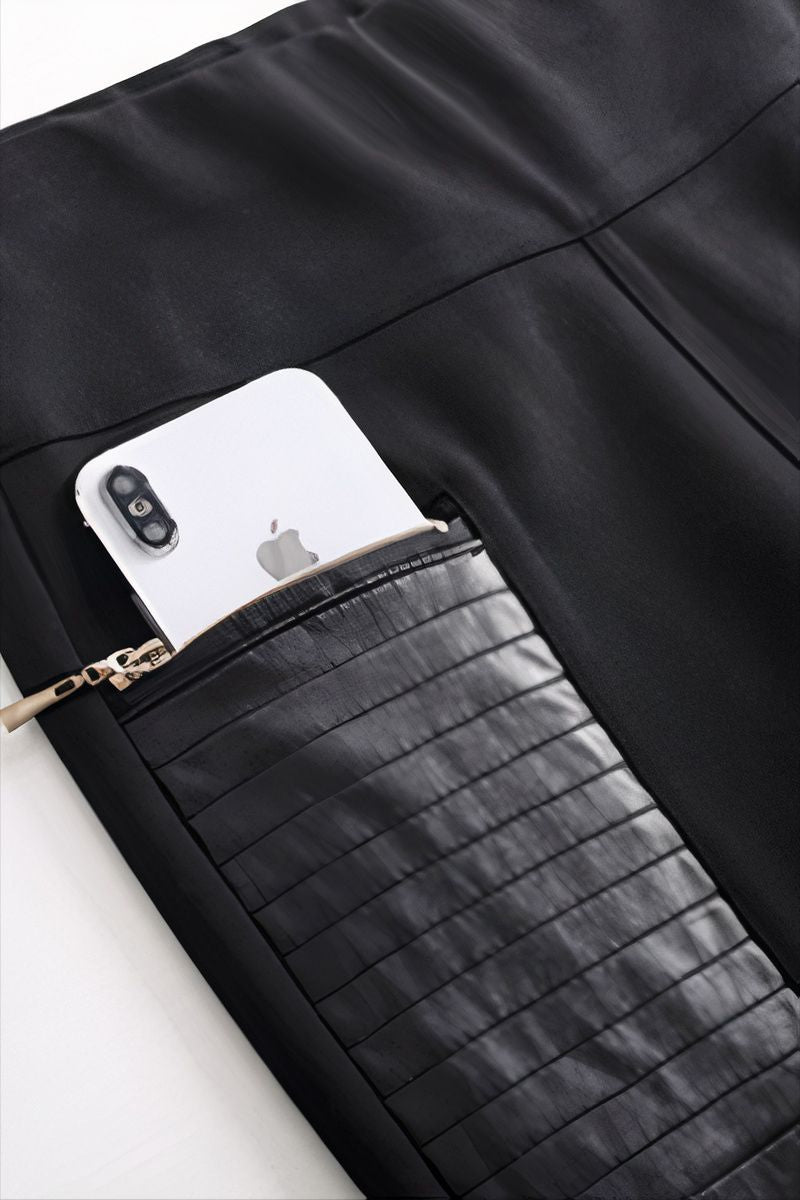 Tekonahkahousut, Joissa on Kontrastireunus Ja Vetoketju